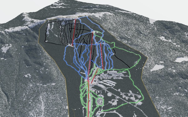 Saddleback Maine 3D trail map