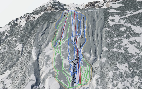 Sandia Peak Ski Area 3D trail map
