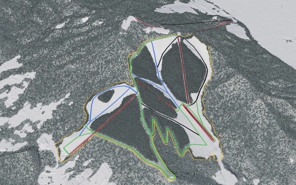 Sapporo Mt. Moiwa Ski Resort 3D trail map