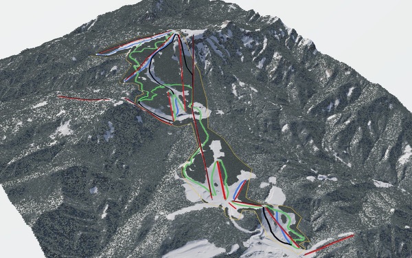 Sapporo Teine 3D trail map