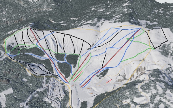 Sasquatch Mountain Resort 3D trail map