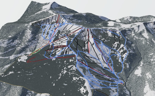 Schweitzer Mountain 3D trail map