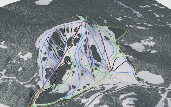 Showdown Ski Area 3D trail map