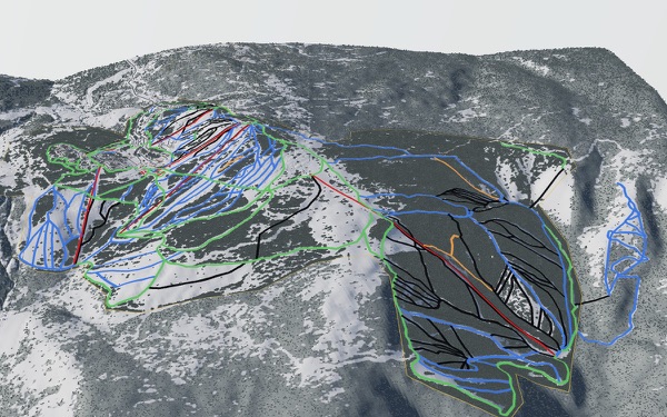 Silver Star Mountain Resort 3D trail map