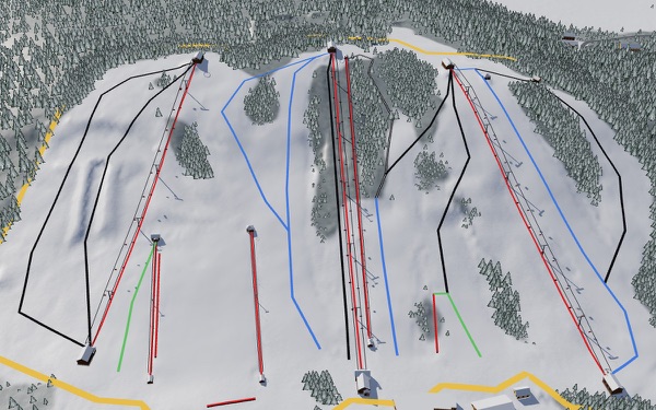 Ski Bradford 3D trail map