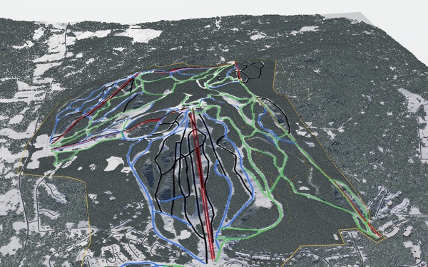 Ski Bromont 3D trail map