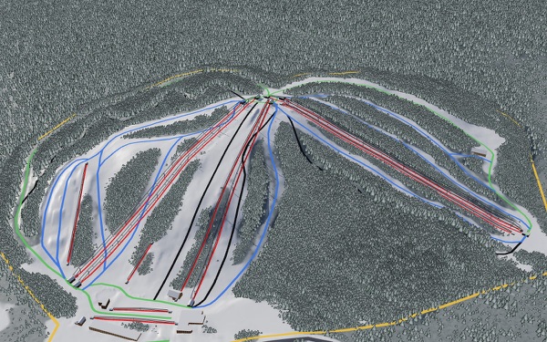 Ski Brule 3D trail map