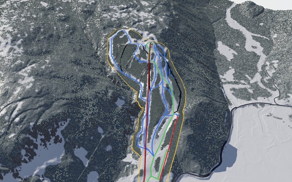 Ski Cape Smokey 3D trail map