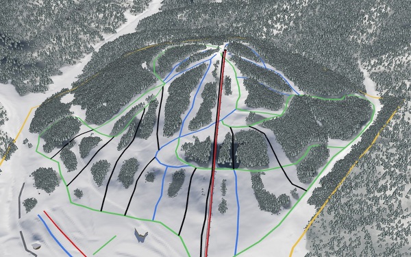 Ski Cloudcroft 3D trail map
