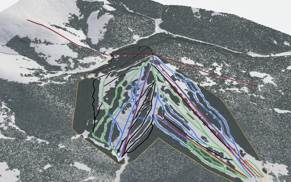 Ski Cooper 3D trail map