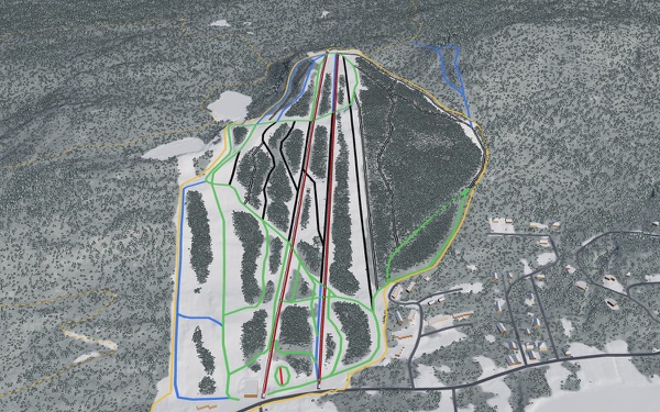 Ski Garceau 3D trail map