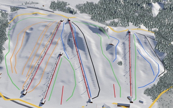 Ski Lakeridge 3D trail map