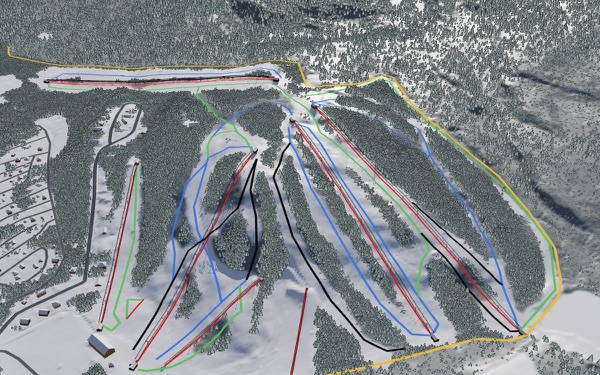 Ski Montcalm 3D trail map