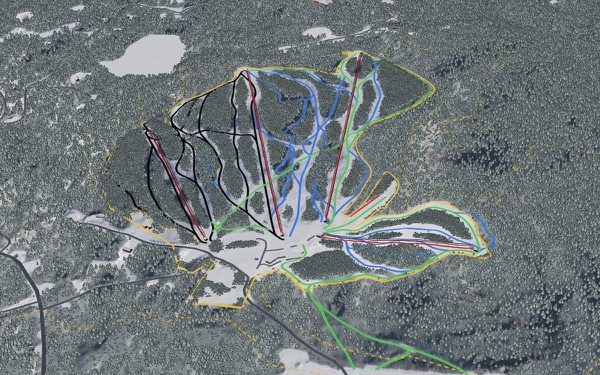 Ski Morin Heights 3D trail map