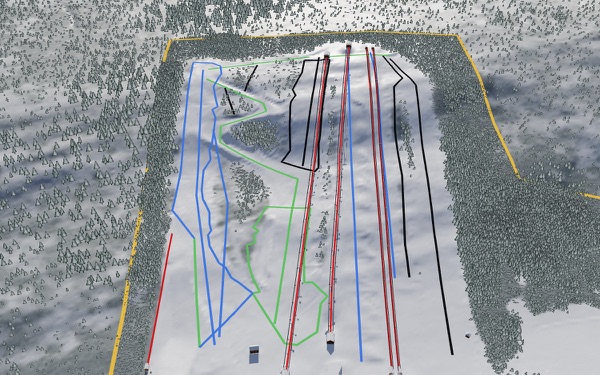Ski Sawmill Family Resort 3D trail map