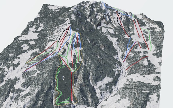 Sky Valley Ski Resort 3D trail map
