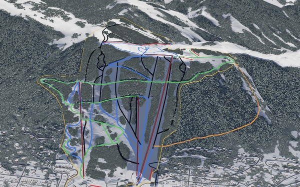 Snow King Mountain 3D trail map