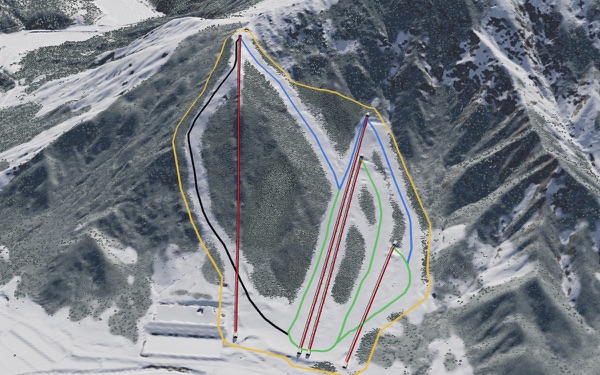 Snow Resort Nekoyama 3D trail map