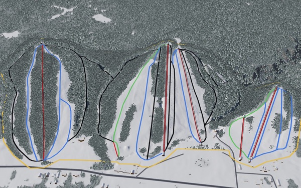 Snow Ridge 3D trail map