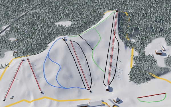 Snow Snake Ski Resort 3D trail map