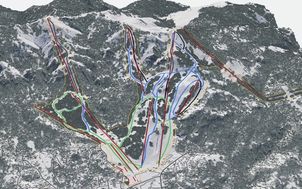 Snow Summit 3D trail map