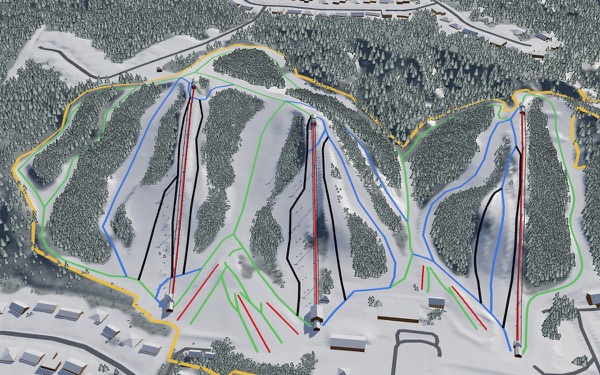 Snow Valley 3D trail map
