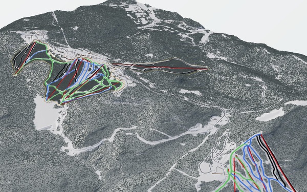 Snowshoe Mountain 3D trail map