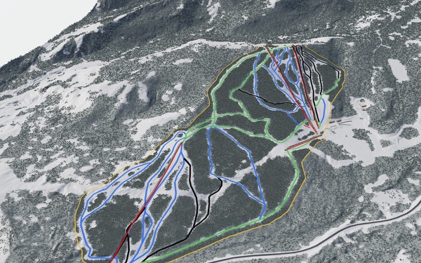 Snowy Range Ski Area 3D trail map