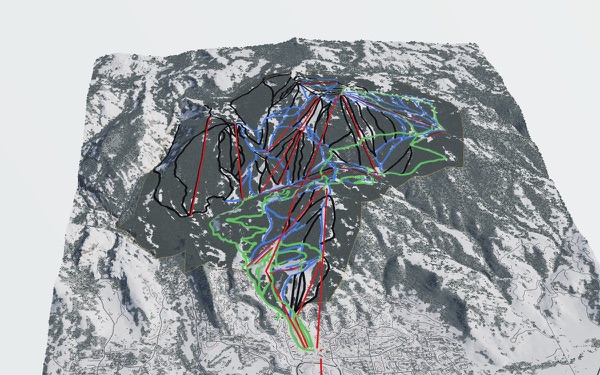 Steamboat Ski Resort 3D trail map