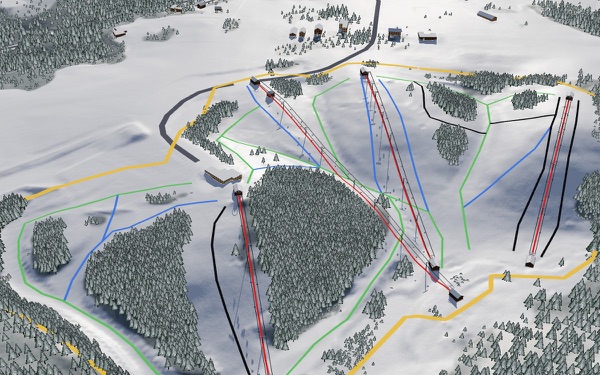 Steeplechase Ski & Snowboard 3D trail map