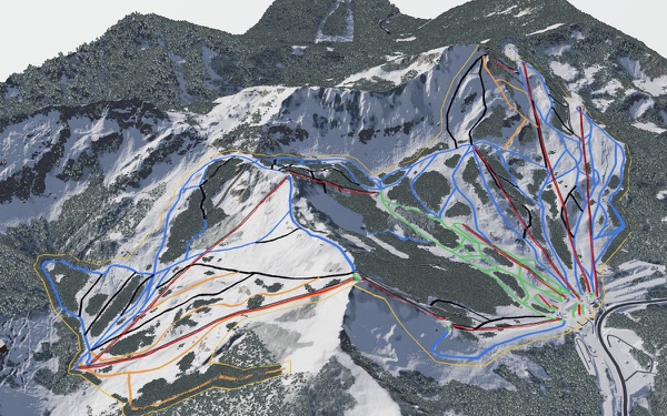 Stevens Pass Ski Area 3D trail map