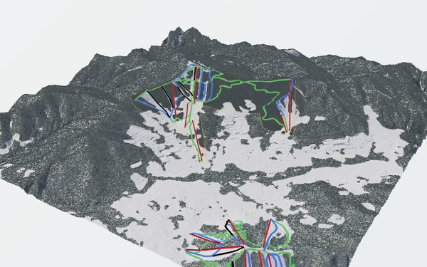 Sugadaira Kōgen Snow Resort 3D trail map