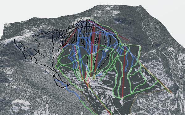 Sugarloaf 3D trail map