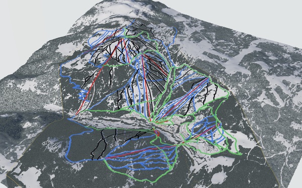 Sun Peaks Resort 3D trail map