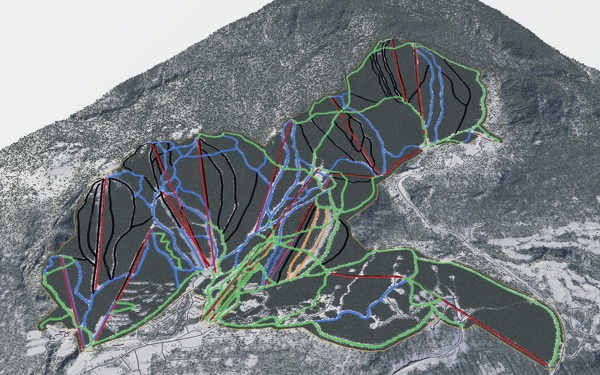 Sunday River 3D trail map