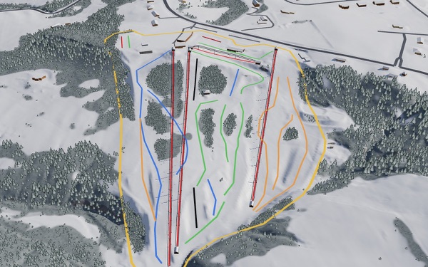 Sundown Mountain Resort 3D trail map