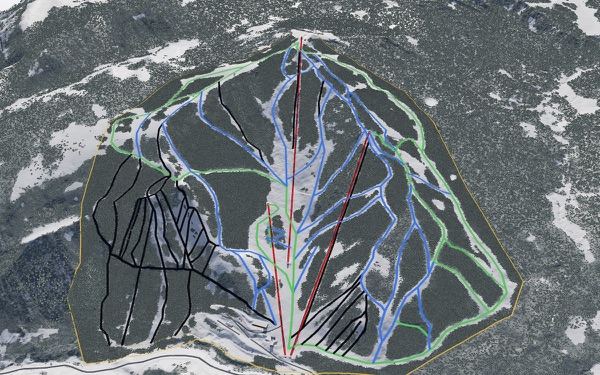 Sunlight Ski Area 3D trail map
