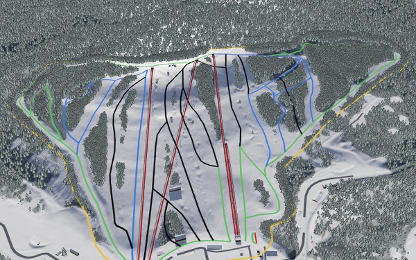 Swain Ski & Snowboard Resort 3D trail map