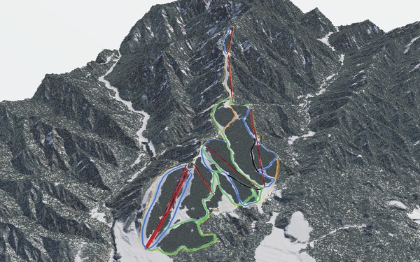 Tainai Ski & Snowboard Area 3D trail map