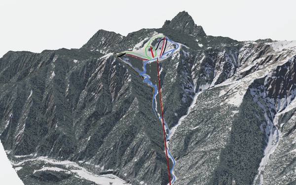 Tanigawadake Tenjindaira Ski Resort 3D trail map