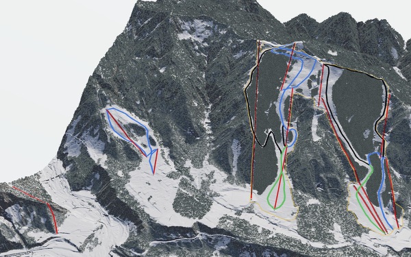 Tateyama Sanroku Ski Resort 3D trail map