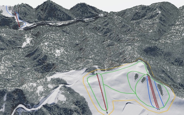 Tendo Kogen (天童高原スキー場) 3D trail map