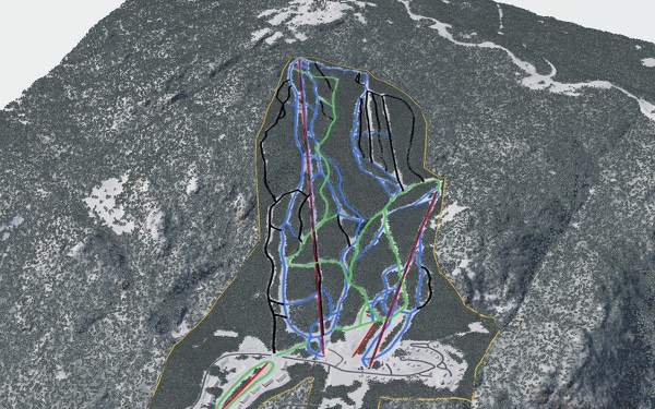 Tenney Mountain Ski and Snowboarding Area 3D trail map