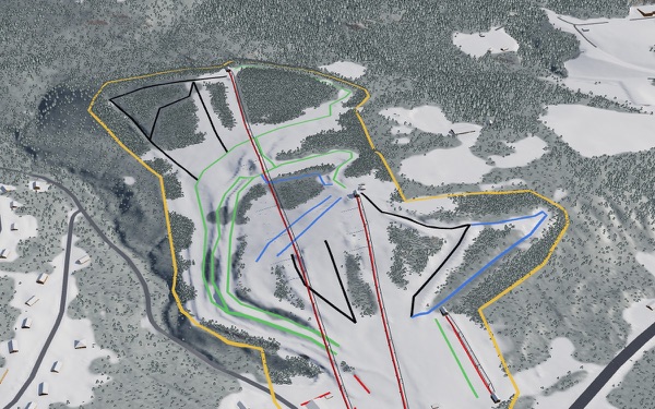 Thunder Ridge Ski Area 3D trail map