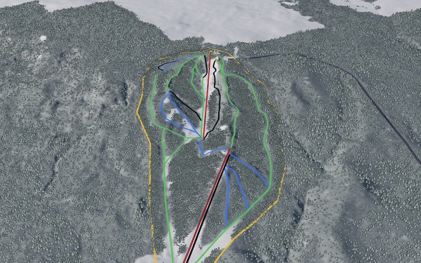 Thunderhill Ski Area 3D trail map