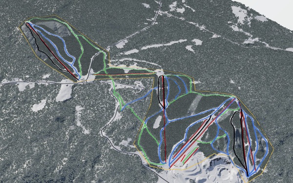 Titus Mountain 3D trail map
