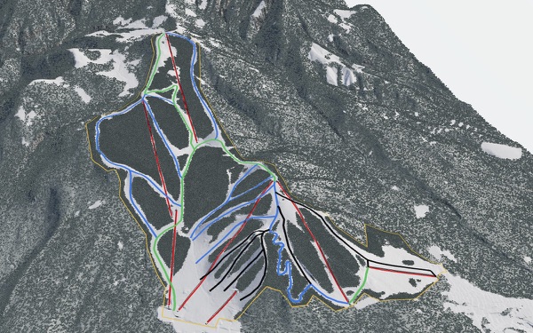 Togakushi Ski Field 3D trail map