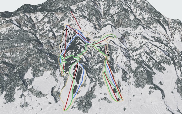 Togari Onsen Snow Resort 3D trail map