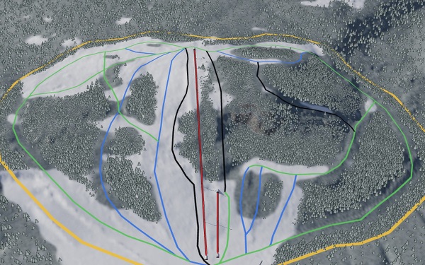 Tri Town Ski and Snowboard Village 3D trail map
