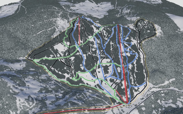 Troll Ski Resort 3D trail map